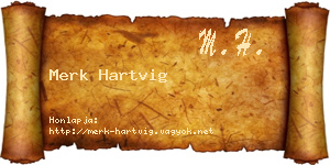 Merk Hartvig névjegykártya